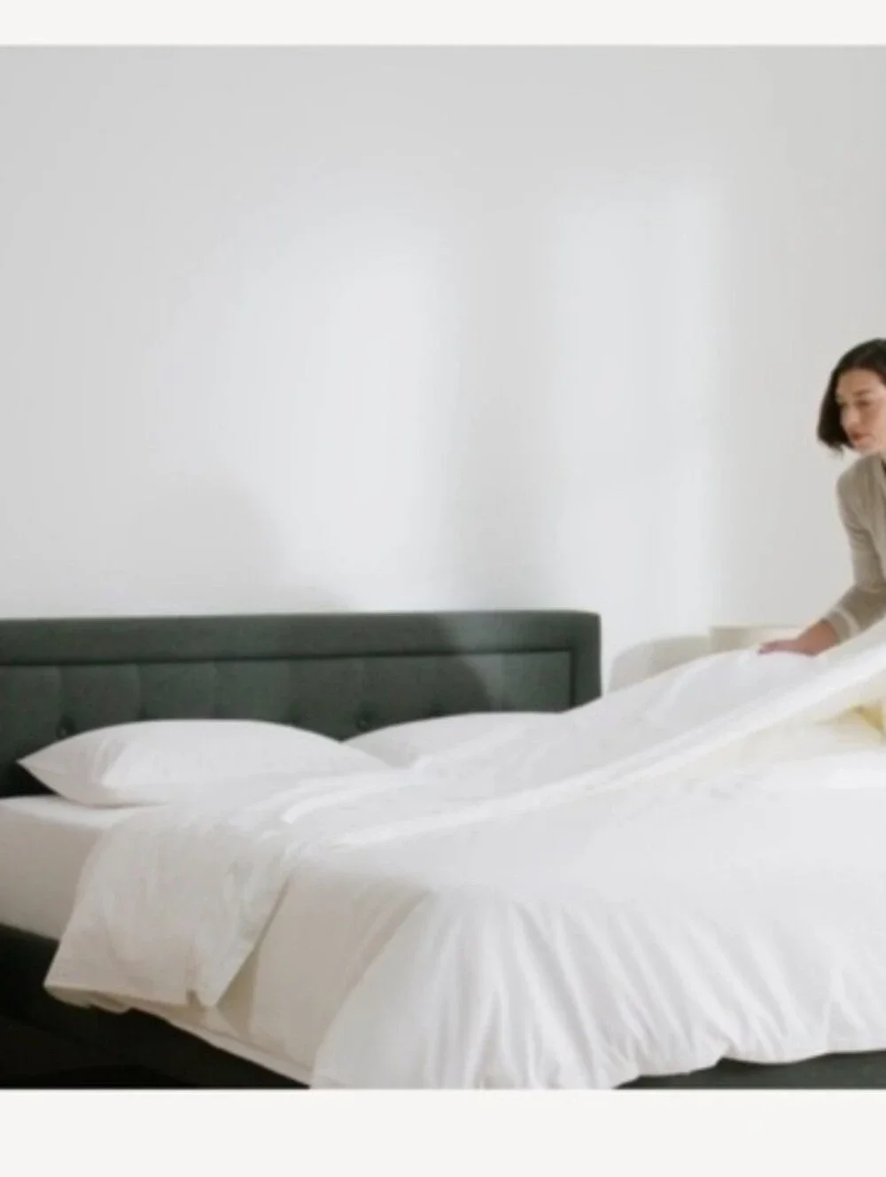 Resident 100% White Cotton Queen Sheet Set 300 Thread Count New